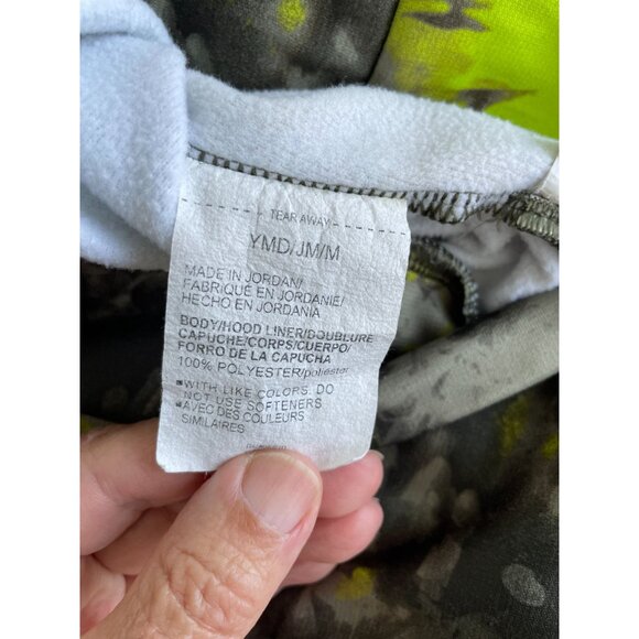 Under Armour Youth Loose Fit Camouflage Hoodie YMD Neon Yellow & Gray Pullover - Picture 12 of 12